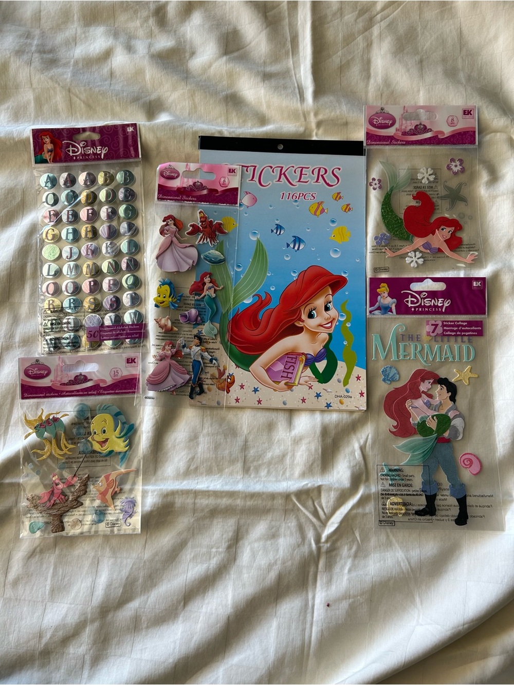 Disney The Little Mermaid Sticker Set - Red Hair & Green Tail